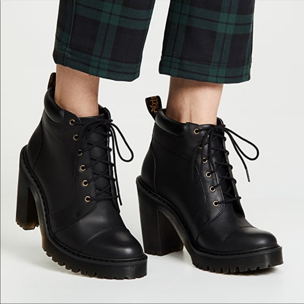 Dr. Martens Averil 6-eye Padded Collar Heel Boots - Picture 13 of 16